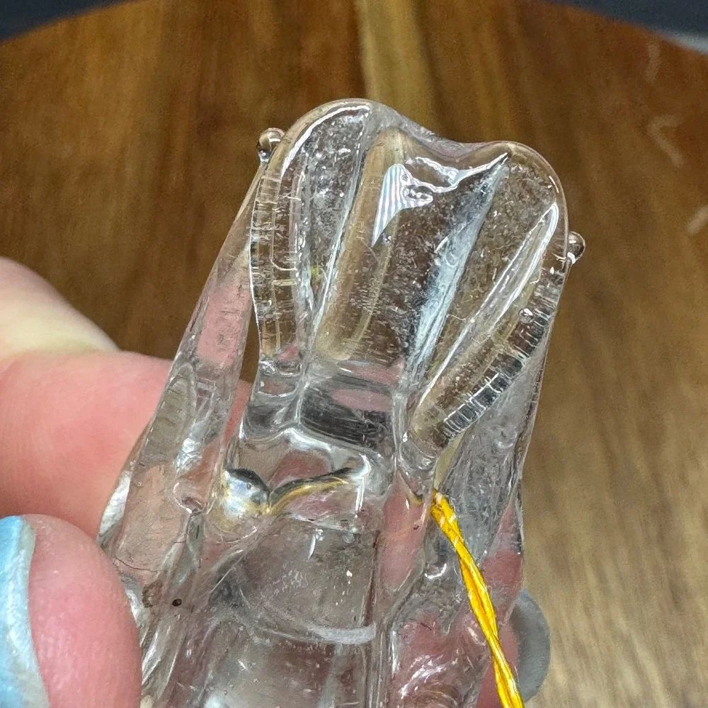 Vintage Hand Blown Clear Art Glass Bird Ornament Figurine 2